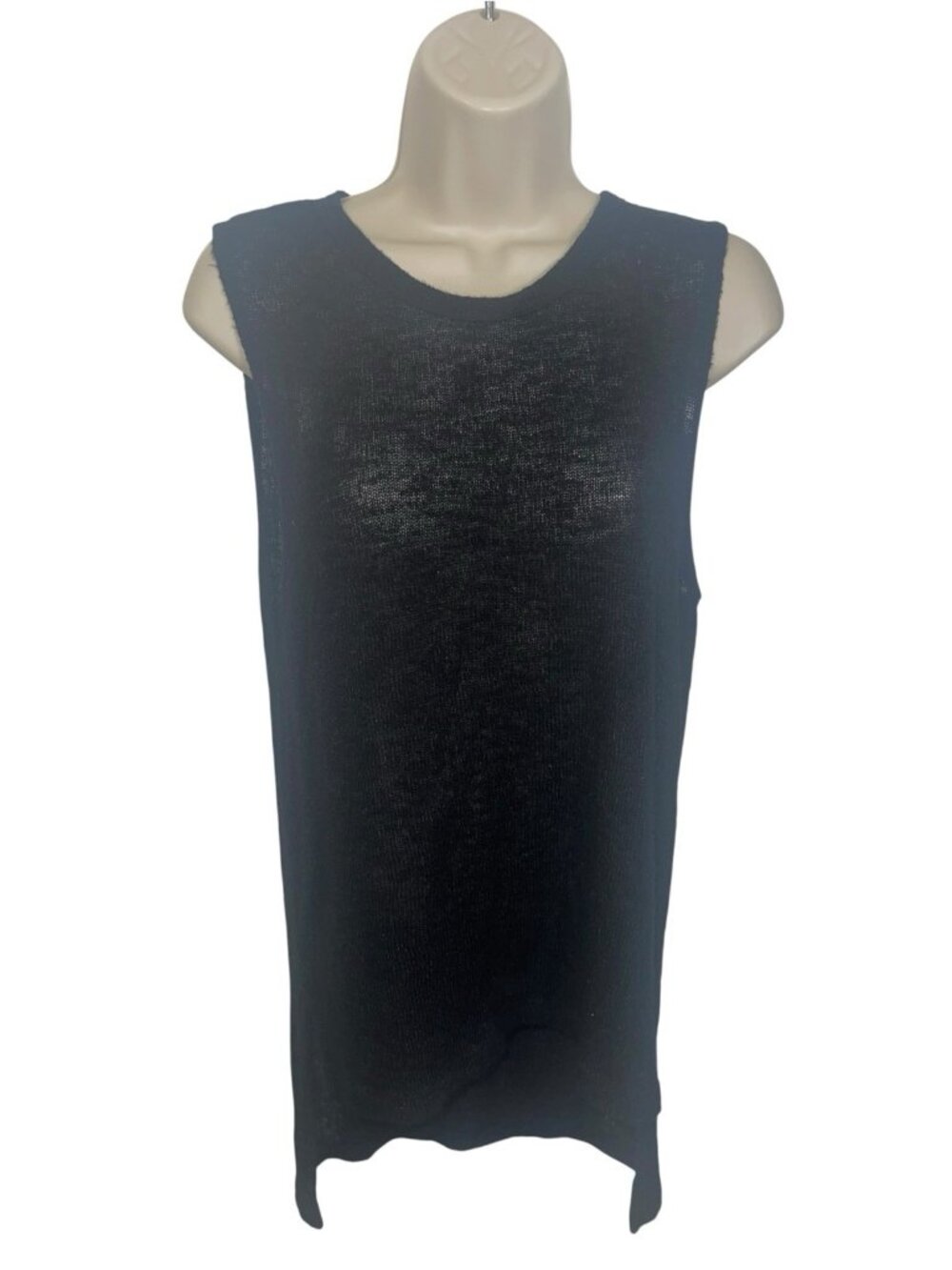 LNA Women's Size Medium Black Sweater Tank Thin, Lightweight Sheer Hi-Low Hem